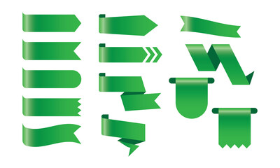 Green gradient banner ribbons