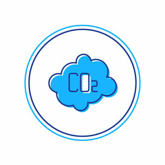 Filled outline CO2 emissions in cloud icon isolated on white background. Carbon dioxide formula, smog pollution concept, environment concept. Vector