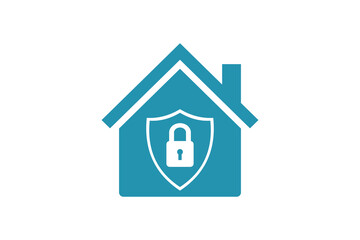 house an shield lock icon on white background for website, application, printing, document, poster design, etc. vector EPS10
