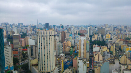 Fototapeta na wymiar Aerial view of Sao Paulo downtown Skyline