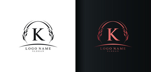 Abstract letter K logo design, luxury style letter logo, text K icon vector design
