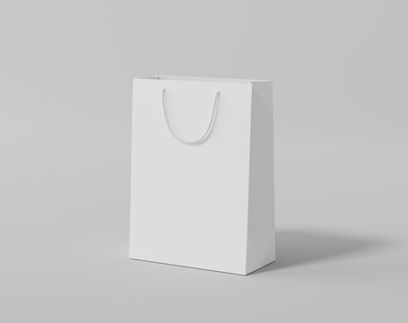 Empty brown paper bag with handles holes Vector Image