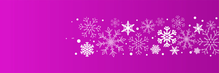 Fototapeta na wymiar Christmas Winter purple Snowflake design template banner