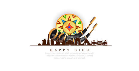 Happy Bihu- Religious holiday festival of Assamese New Year.