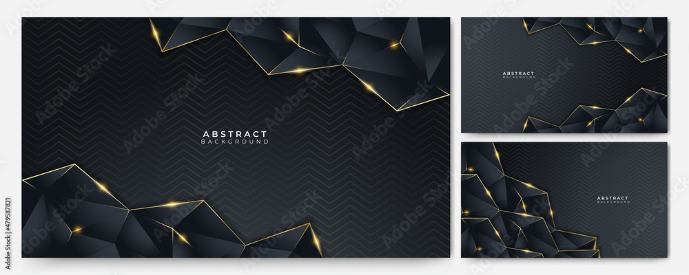 Wall mural Black gold background