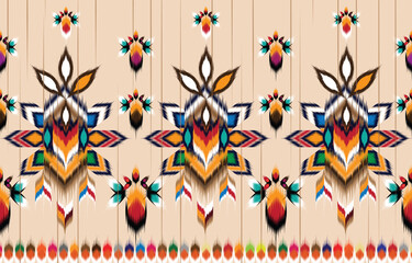 Beautiful Ethnic abstract ikat art. 
Seamless pattern in tribal, folk embroidery, and Mexican style.
Aztec geometric art ornament print.
Design for carpet, wallpaper, clothing, wrapping,fabric,cover,
