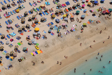 Fotografía aérea de la playa de Amadores en la zona sur de la isla de Gran Canaria