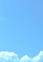 Sky background on sunset. Nature composition. Panoramic sunset sky background. Sunrise sky with lighted clouds. Beauty evening sunrise.