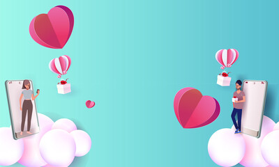 background for valentine.pink and heart love romance concept design vector illustation decoration banner 