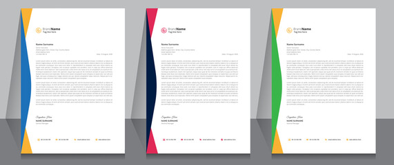 Letterhead format template, business style letterhead template design.