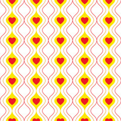 Seamless background with bright hearts. - 479591039