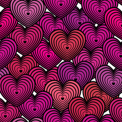 Seamless background with bright hearts. - 479591046