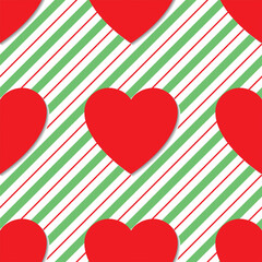 Seamless background with bright hearts. - 479591051