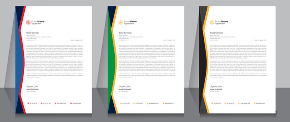 Letterhead format template, business style letterhead template design.