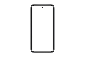 Smartphone similar to iphone 14 pro max with blank white screen for Infographic Global Business Marketing Plan, mockup model similar to iPhone 14 isolated Background of ai digital investment economy.