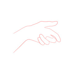 Line art sketch of a hand depicting a handshake
