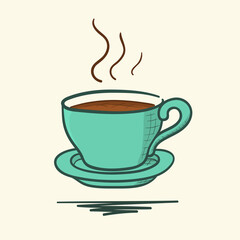 illustration of isolated hot of coffee cup on white background