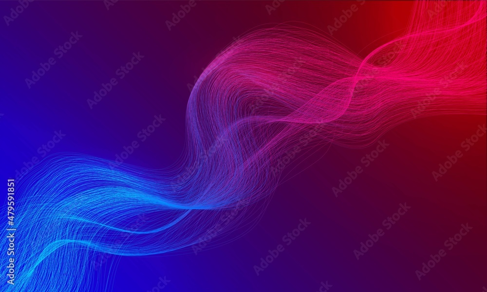 Poster vector abstract background. neon thread connection design. the pattern is a gradient wave of lines. 