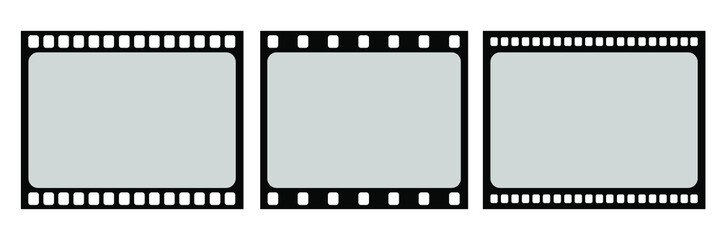 Film strip.Vector illustration.Film strip icon.Video tape photo frame vector.Film strip isolated vector icon. Retro picture with strip icon roll
