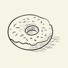 bagel hand drawn vector llustration