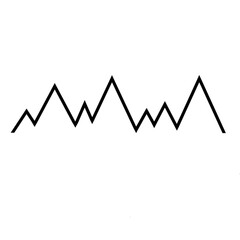 Silueta de cordillera de montañas geométricas  para logo o cabecera.