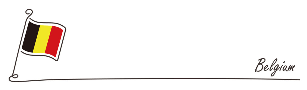 Belgium national flag and copy space, handwritten style	