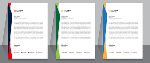 Letterhead format template, business style letterhead template design.