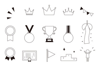 Obraz premium フラットなランキングアイコンのセット（モノクロ）