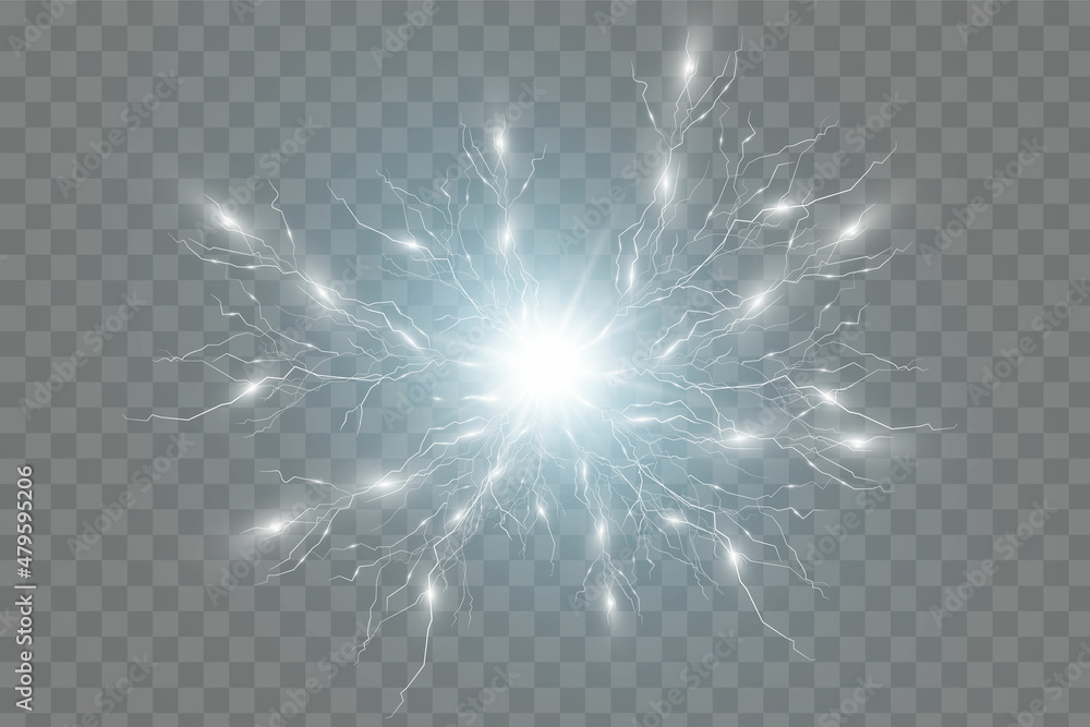 Poster glow light effect. star burst with sparkles.sun.thunder