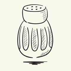 Salt shaker. Hand drawn vector illustration.