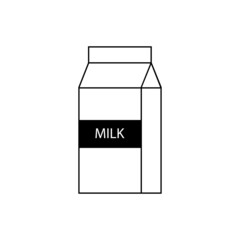 Milk, pack, dairy, drink icon vector image. Can also be used for customer support and UI. Suitable for use on web apps, mobile apps and print media. milk text