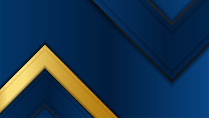 Elegant navy blue gold background with overlap layer. Suit for business, corporate, institution, party, festive, seminar, and talks
