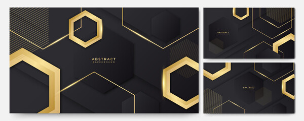 Abstract black and gold luxury background