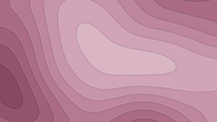 Abstract smooth soft light pink wavy shapes paper cut topography map vector background. Elegant 3d layered illustration, passion and love concept for banner, trendy cutout cover. 
