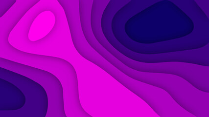 Pink and purple abstract paper cut background. Pink and purple carving 3d vector banner 3d cutout fluid shapes color gradient multi layers vector background. 