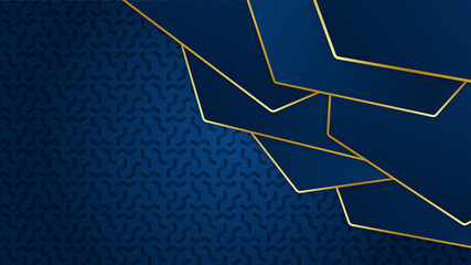 Abstract dark blue and gold luxury background