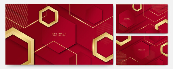 Abstract red and gold luxury background