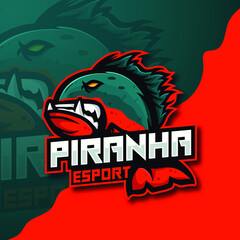 piranha mascot esports logo © nurcahyo