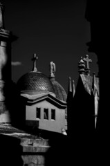 Recoleta cemetery, Buenos Aires Argentina, Black and white