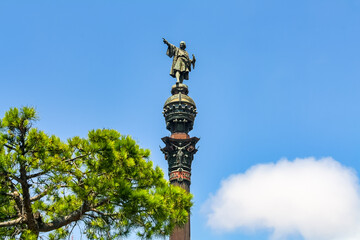 The discoverer of America, Columbus, in the Ramblas of Barcelona.