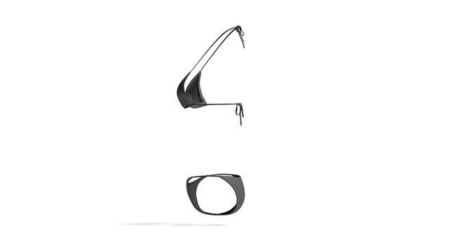 Blank black woman bikini mock up, looped rotation