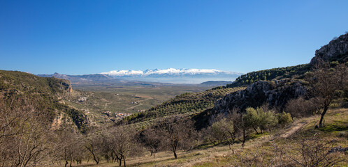 Panoramic of Sierra nevada mountain in Spain