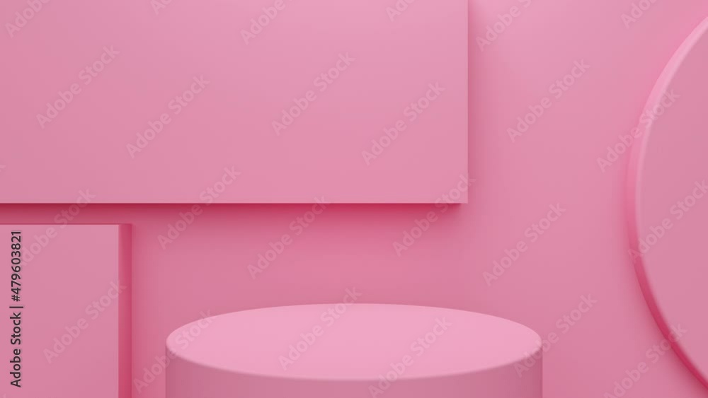 Aufkleber pink podium and a wall with figures. abstract loop animation