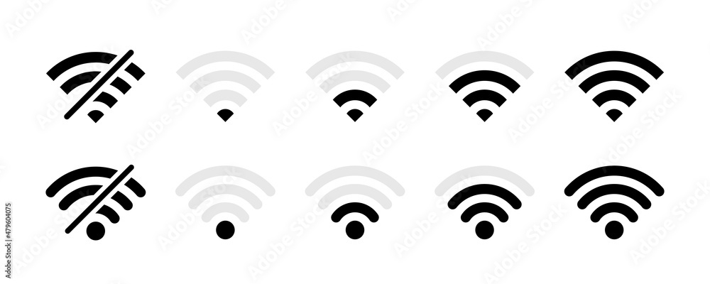 Poster wifi icon set. internet signal. connection error icon. vector line icon for business and advertising