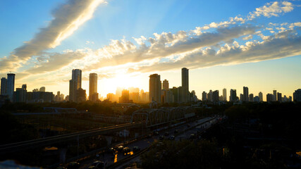 Mumbai city during sunset, India