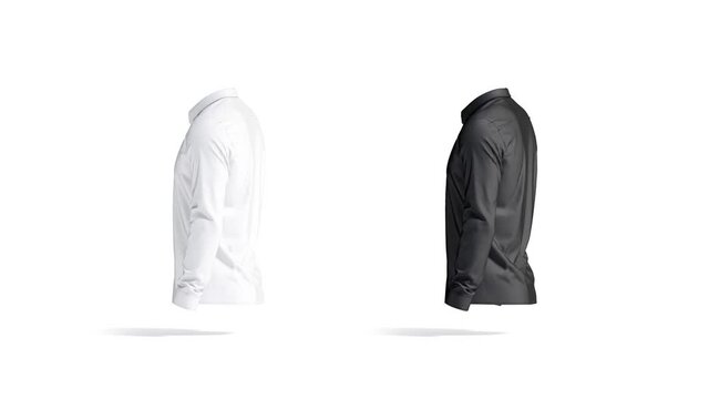 Blank black and white classic dress shirt mockup, looped rotation