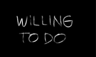 motivational words written by hand with basic colors black and white