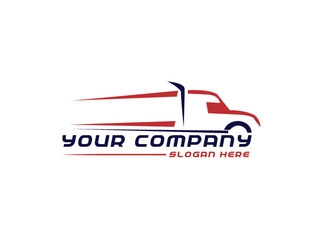 Flat truck design logos free vector and template