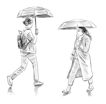 amazing sketch of a girl with umbrella ☔ . #girlsketch #sadgirl #youtu... |  TikTok