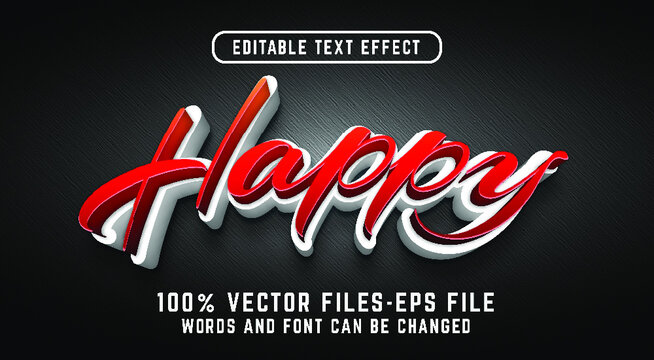 happy 3d style text effect premium psd